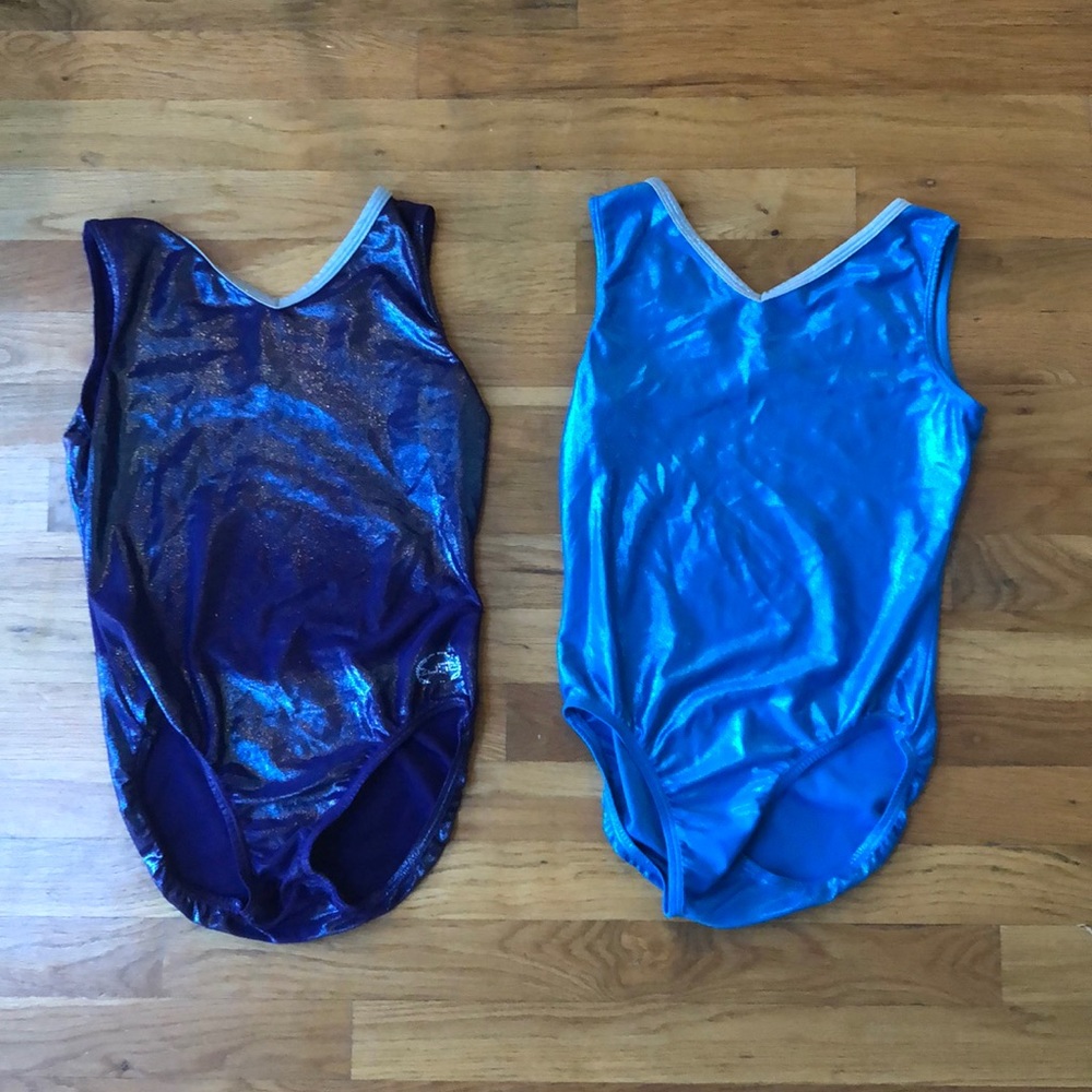 Bundle Purple and Blue Ozone gymnastics leotards